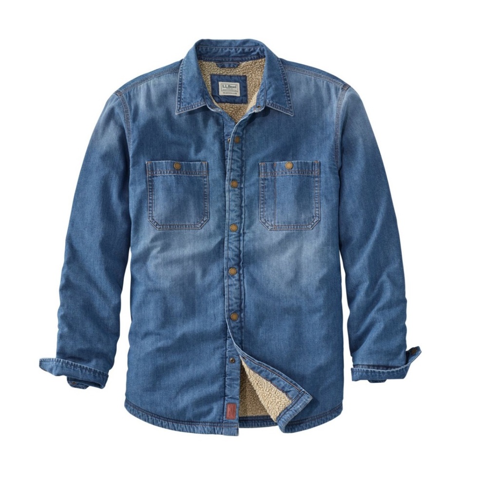 New Men's 1912 Heritage Sherpa Lined Shirt Denim Jacket
